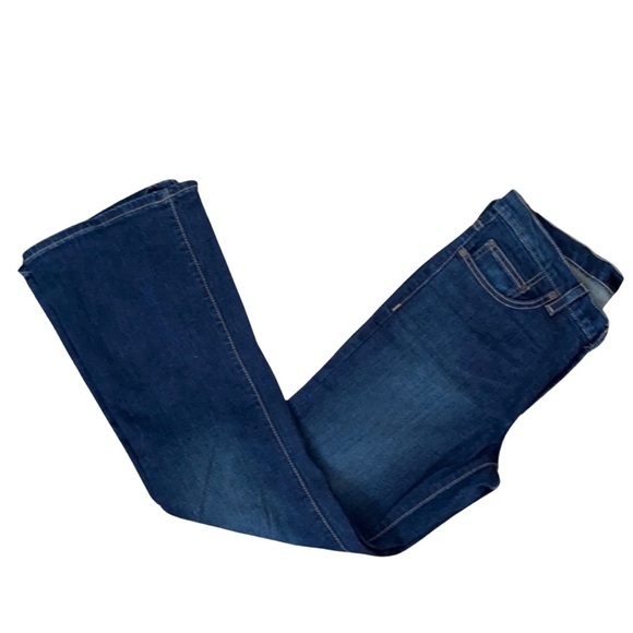 Calvin Klein Jeans Dark Wash Flare Mid rise Stretch Blue Jean-Size 6 - Picture 1 of 7